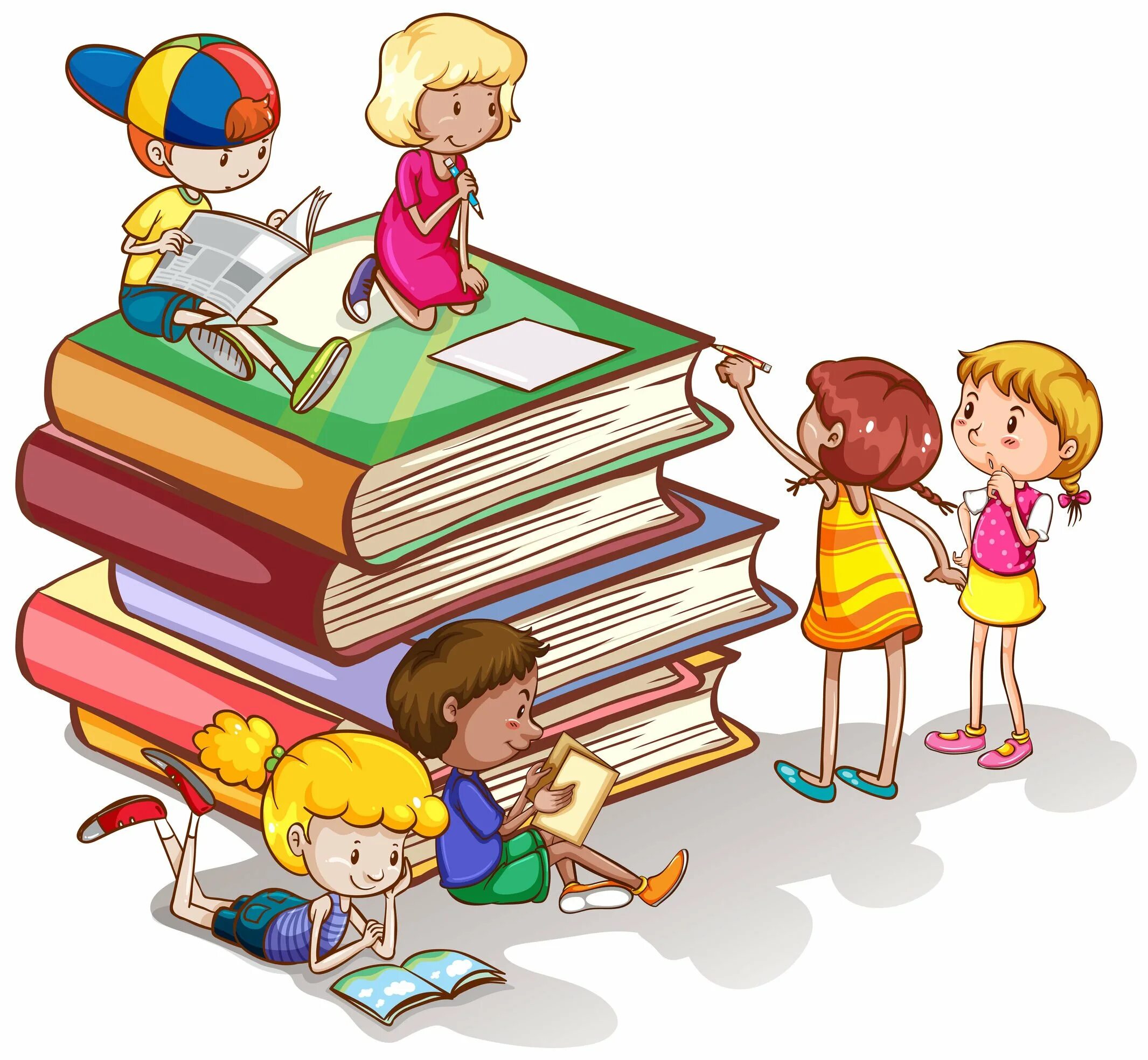 Книжка рисунок для детей. Иллюстрации к книгам. Дети с книшками рисунок. Мультяшные дети с книгами.