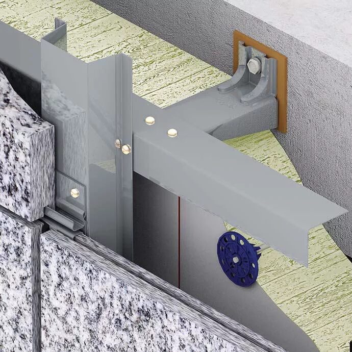 анкера для натурального камня keil. крепление камня над подсистему.