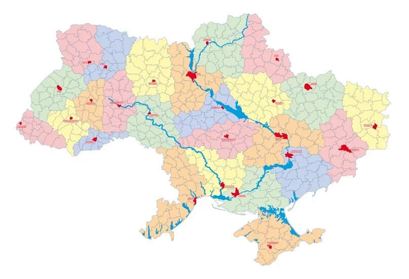 Показать карту украины с районами. Областная карта украины. Карта административного деления украины 2022. Административная карта украины с областями. Физическая карта восточной украины подробная.
