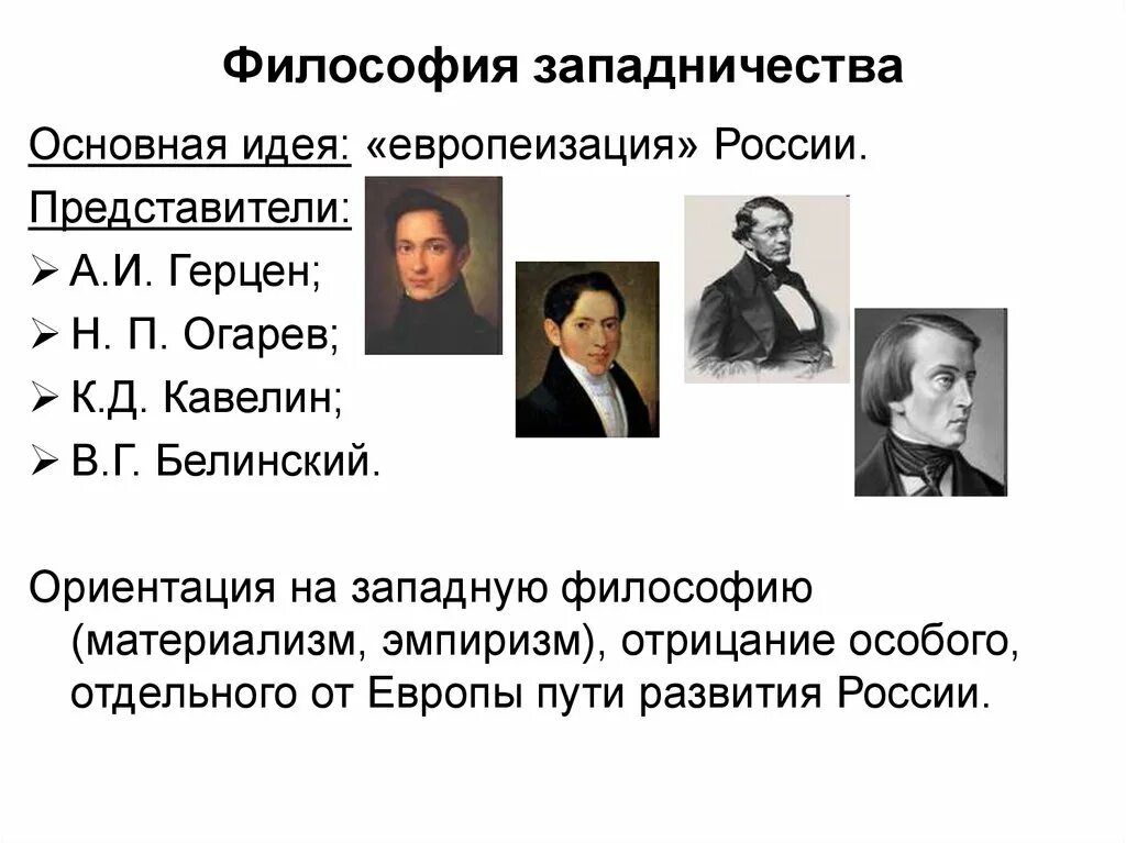 Направления западничества. Западничество основные идеи. Западничество в философии это. Представители западничества в русской философии. Философы западничества.