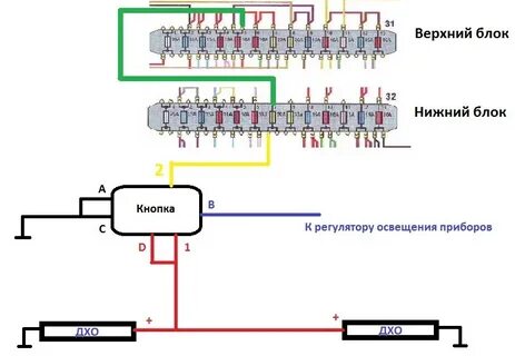 Схема подключения блока предохранителей