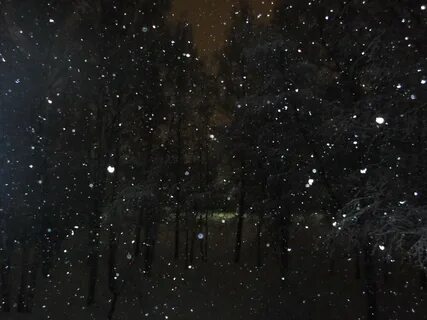 Night snowfall