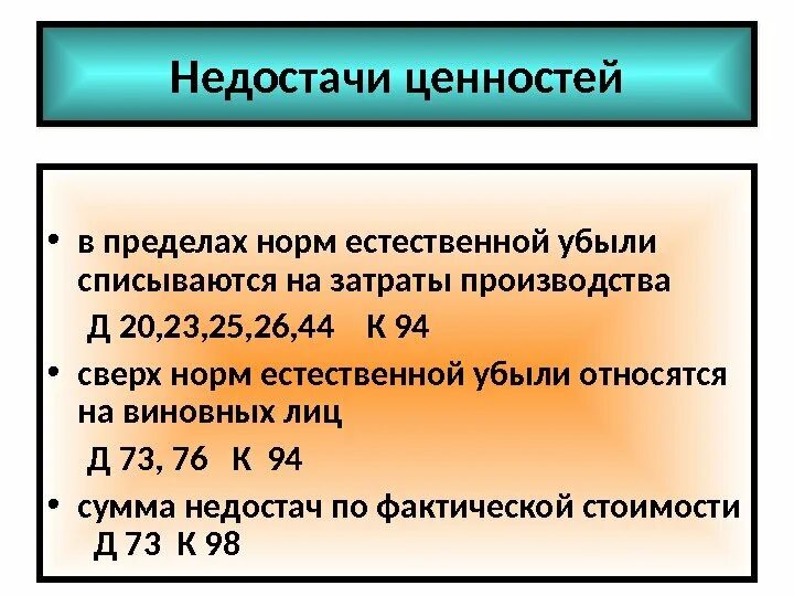 Сумма недостачи счет. Недостача ценностей в пределах норм естественной. В пределах норм естественной убыли. Списание недостачи в пределах норм естественной. Списана недостача в пределах норм естественной убыли.