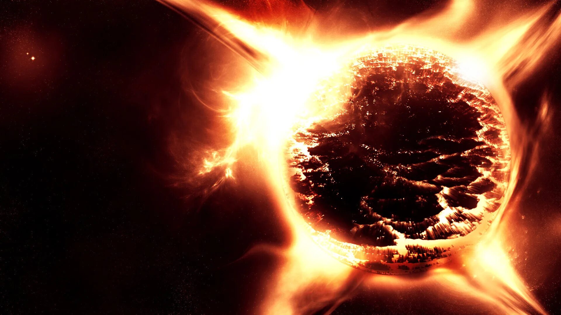 Убитое солнце. Огненный взрыв. огненное солнце. взрыв солнца. огненная планета.