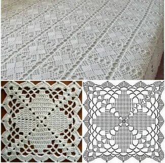 Скатерть квадратными мотивами