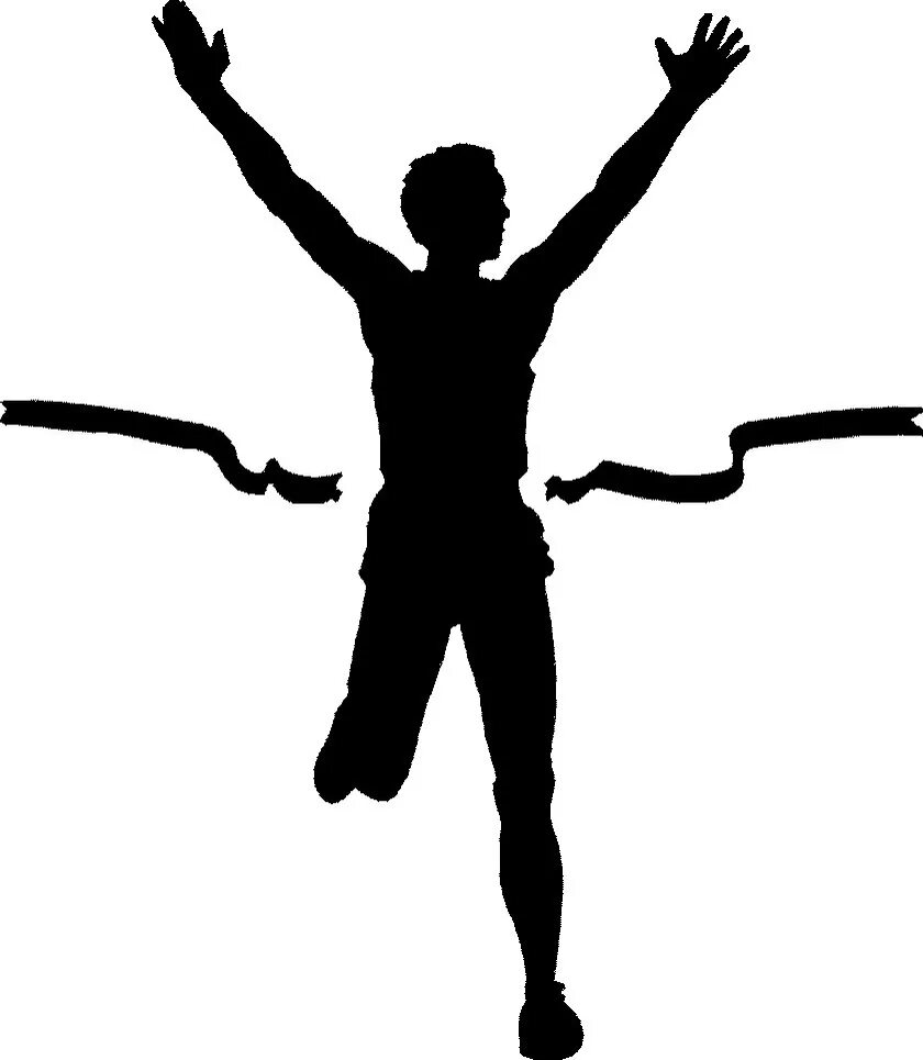 Руки вверх спорт. Спортивные силуэты. Силуэт спортсмена. Силуэт спортсмена победителя. Силуэт легкоатлета.