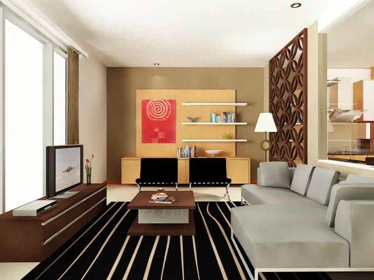 Living l. L Shaped Room photo.