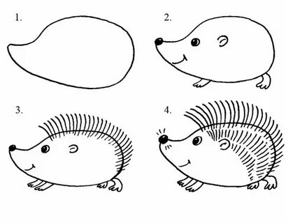 Как нарисовать ёжика поэтапно