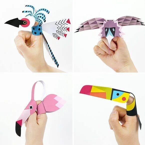 Игрушки из бумаги. Бумажные игрушки на пальцы. Игрушка на палец из бумаги. Объемные игрушки из бумаги. Покажи игрушку из бумаги