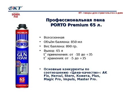 Монтажная пена норма