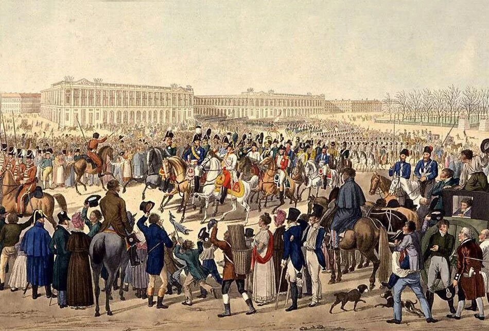 Русские войска в Париже 1814. Вступление союзных войск в Париж 1814.