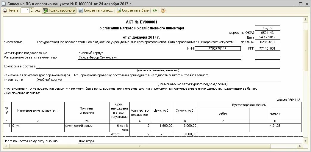 Списание по контрактам. Акт списание костюмов. Акт списания СИЗ. Акт списания спецодежды. Протокол списания стульев.