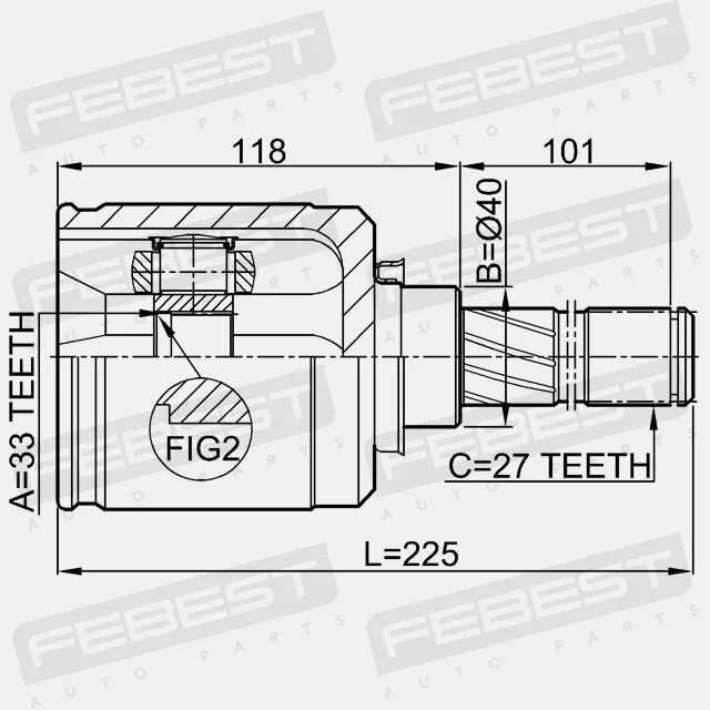 Шрус колеос. Шрус внутренний левый 33x40x27. 0211j1020grh FEBEST. 39711jg34c. FEBEST 0211k12 шрус 0211-k12.