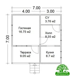 Дом 7 на 8 одноэтажный