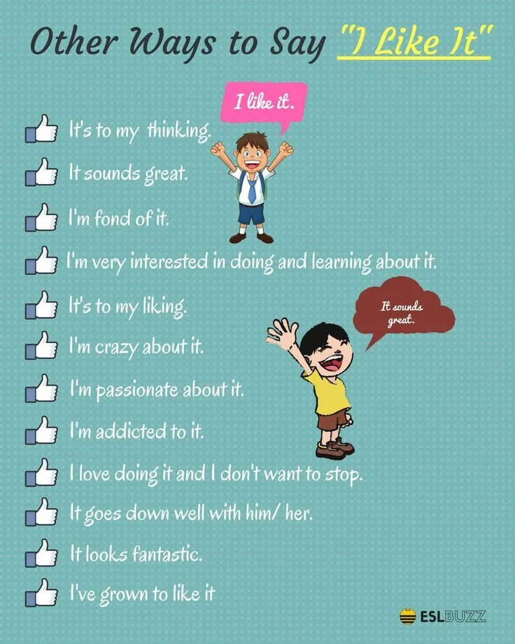 Say what you liked best. Other ways to say i like. Other ways to say i like it. Different ways to say i like. How to say i like in different ways.