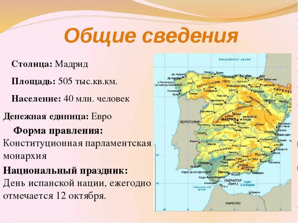 Проект по испании. Испания кратко. Пиренейский полуостров страны. Испания кратко. Сообщение о испании.