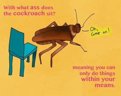 Translation: With what ass does the cockroach sit? meaning you can only do ...