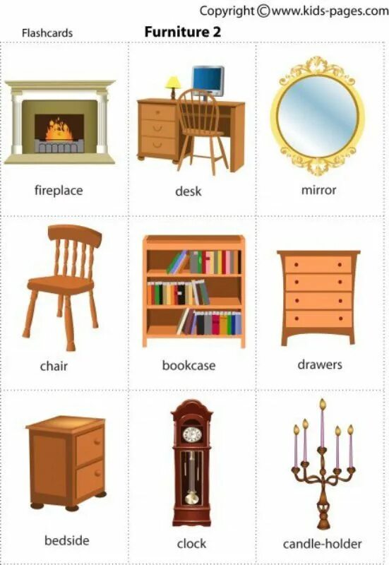 Как будет по английски зеркало. Предметы мебели на английском. Предметы мебели карточки. Мебель по английский для детей. Мебель на английском языке для детей.