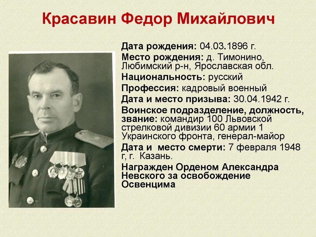 Фёдор Михайлович Красавин. Ф м краев