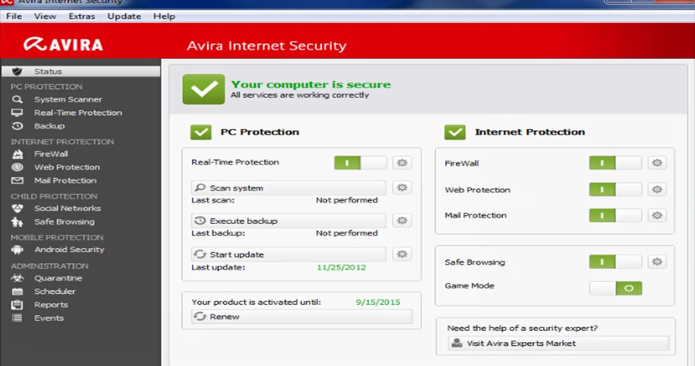 Закрыть антивирус. Авира. Avira professional Security.