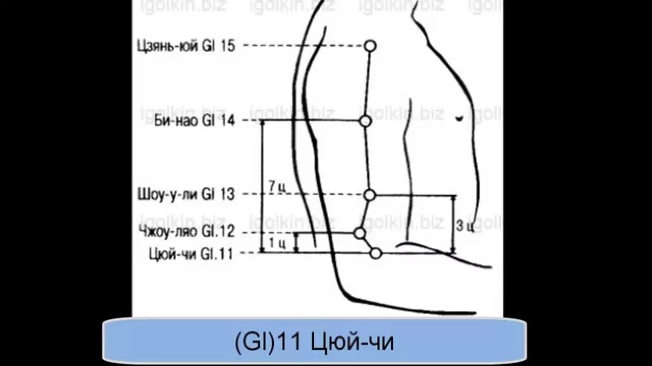 Найти точку дж. Точка 11 Меридиан Толстого кишечника. Акупунктурная точка Цюй чи gi 11. Точка Толстого кишечника gi11. Точки меридиана толстой кишки g11.
