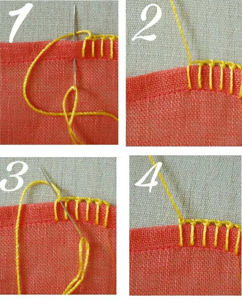 Как сделать узелок для шитья. Как закончить шить. Шов конвертиком. Невидимый стежок нитками. Косые стежки на ткани.
