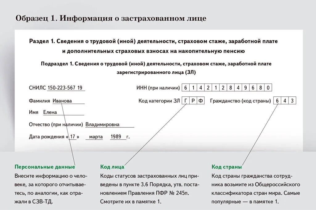 Новый бланк формы ефс 1