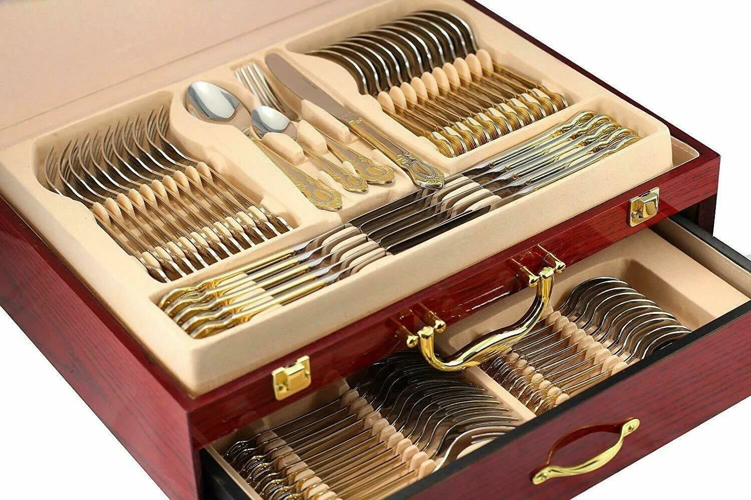 Подарочный столовый набор. Swiss gold 72 предмета 24kater. столовые приборы swiss gold cutlery set. набор столовых приборов swiss gold 24 karat. swiss gold 24 karat ложка.