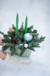 Новогодняя композиция на стол из нобилиса