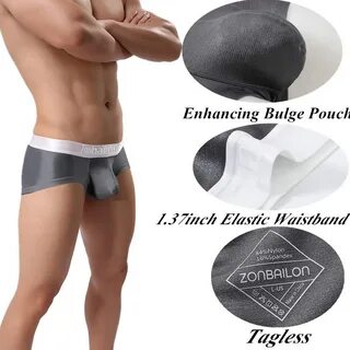 Buy Zonbailon Mens Sexy Bulge Enhancing Underwear Boxer Briefs Short Leg Bu...