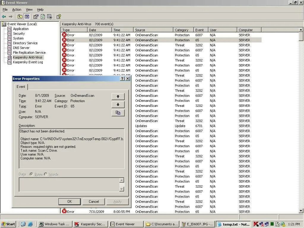 Kaspersky журнал событий. Kaspersky for Exchange Server. Event viewer. Event viewer нет в винде. Temp txt