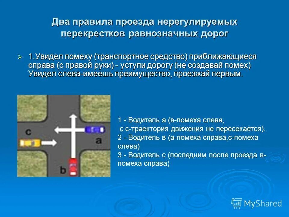 На перекрестке всех дорог прошу чтоб. Проезд неравнозначных нерегулируемых перекрестков. Проезд перекрестка равнозначных дорог ПДД. Проезд регулируемых перекрестков неравнозначных дорог. Перекрёсток равнозначных дорог схема.