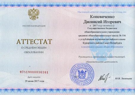 Где написан номер диплома