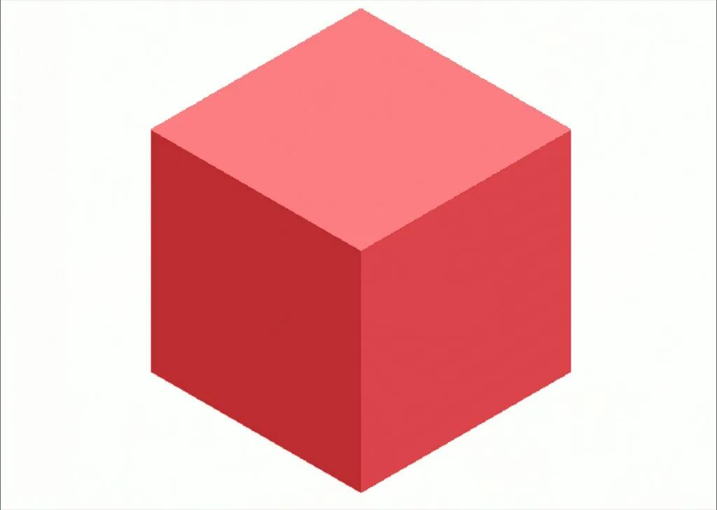 Куб. Куб для фотошопа. Трёхмерный куб. Красный кубик.