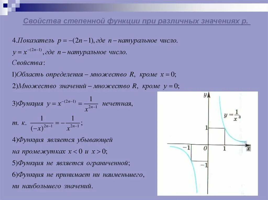 Степенная функция ее. Свойства и графики степенной функции. степенная функция ее свойства. область определения степенной функции. степенная функция с нечетным показателем.
