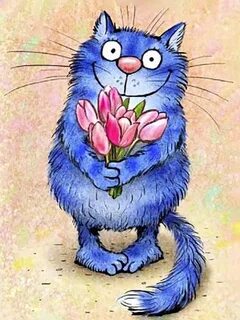 Открытки с синими котами
