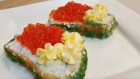 Бутерброды на новый год с икрой красной