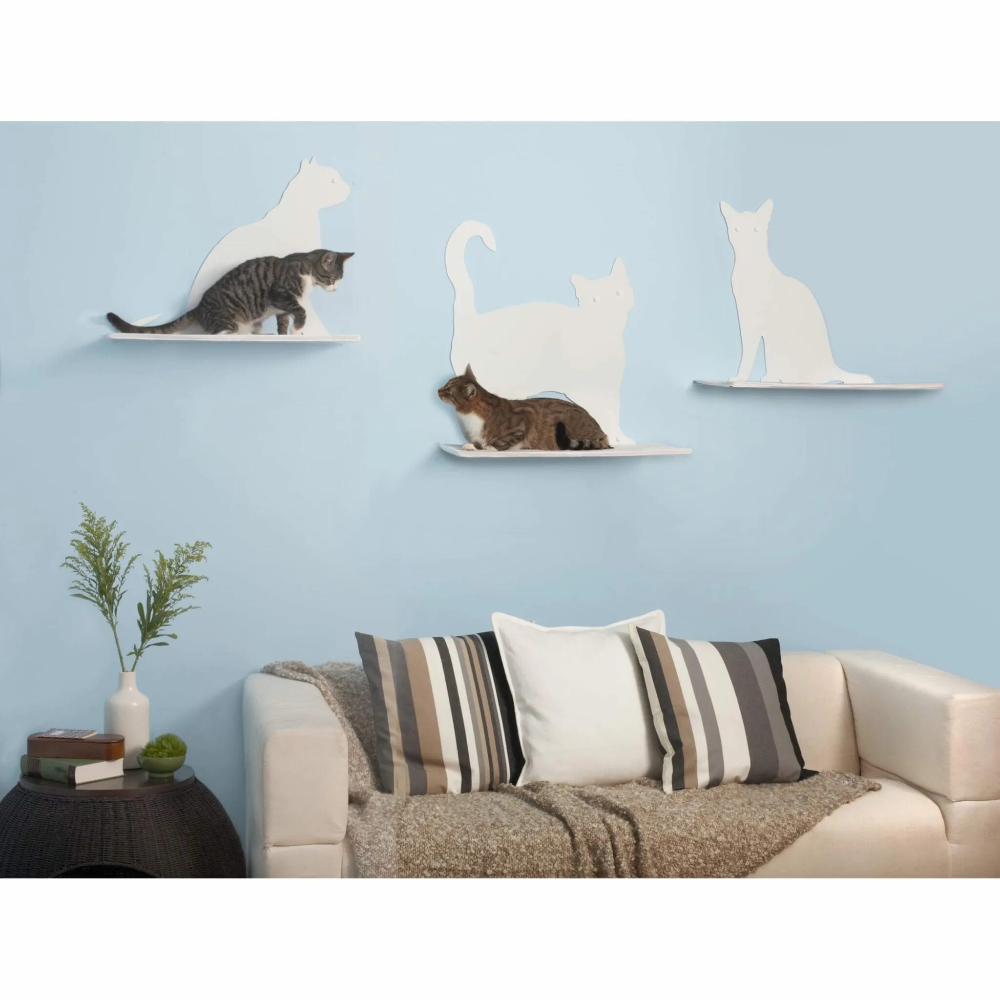 Купить кошку на стене. Кошачий интерьер. Обои с котиками на стену. Кошка в интерьере. Вещи для интерьера с котами.