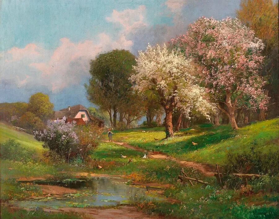 Австрийский художник Alois Arnegger 1879-1963. Весенние картины известных художников