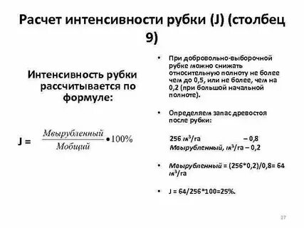 Интенсивность рубки