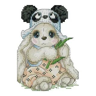 Panda Rabbit - 14CT Stamped Cross Stitch - 20*17cm. 