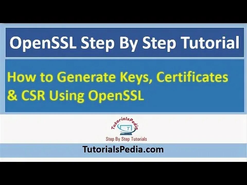 Openssl generate certificate. Openssl generate certificate