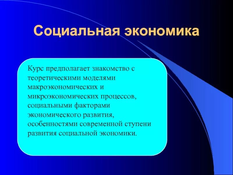 Курс социальной экономики