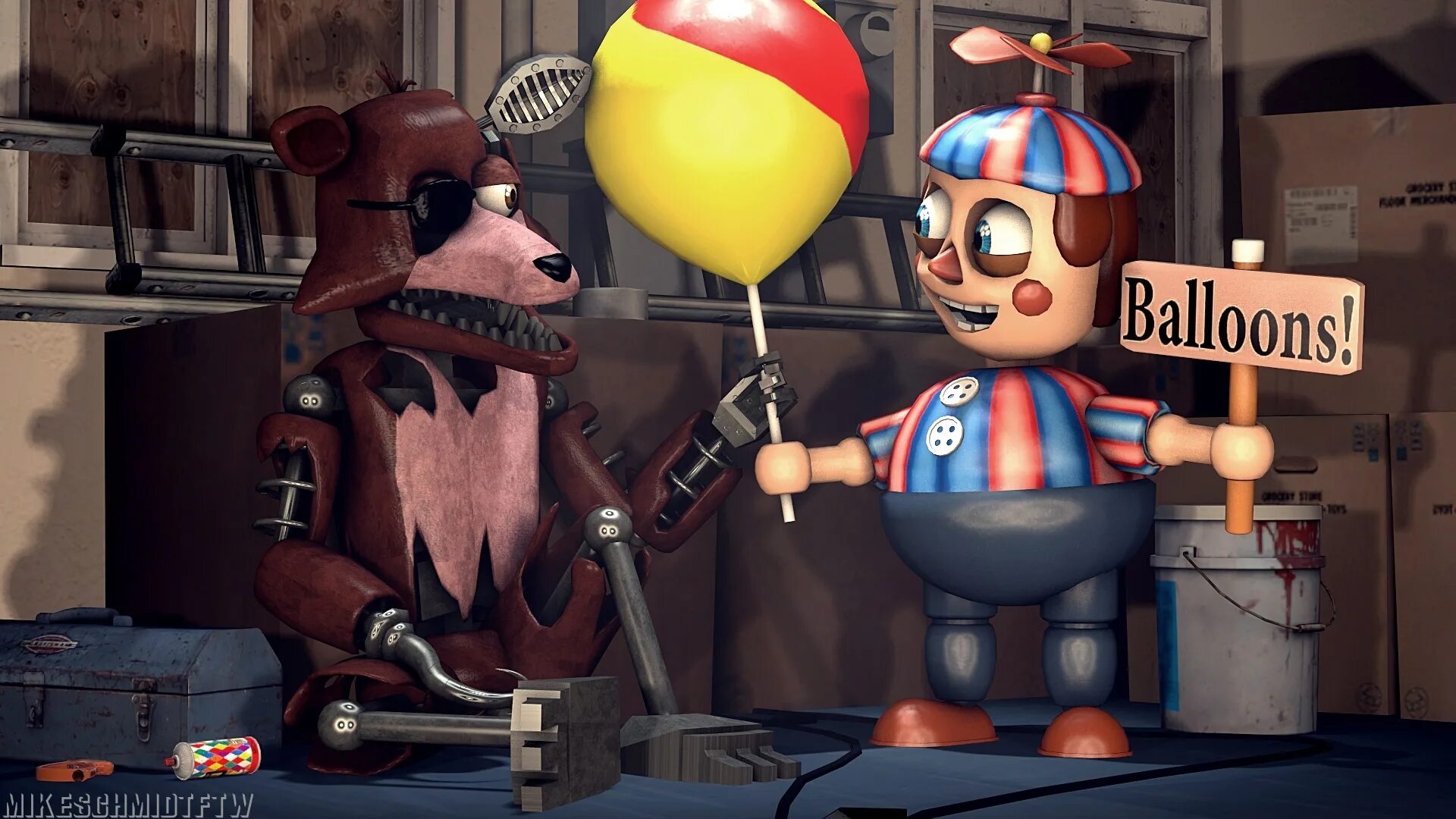 Fnaf balloons. Фредди и балун бой. FNAF 2 балун бой. Балун бой ФНАФ. Пять ночей с Фредди балун бой.