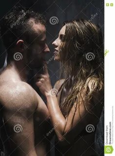 Passionate Moments in the Shower Stock Image - Image of promiscuity, forepl...