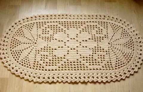 Овальный коврик из шнура