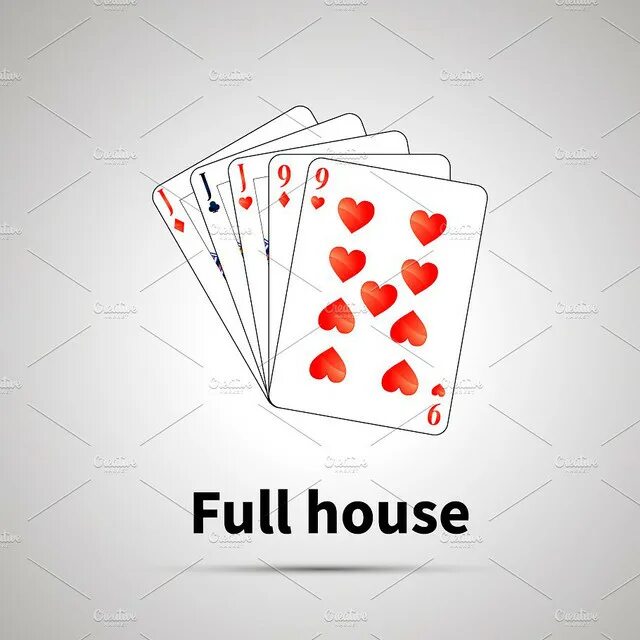 Full of card. Фулл хаус покер комбинации. фулл хаус карты комбинация. full house покер. фулхаус в покере.
