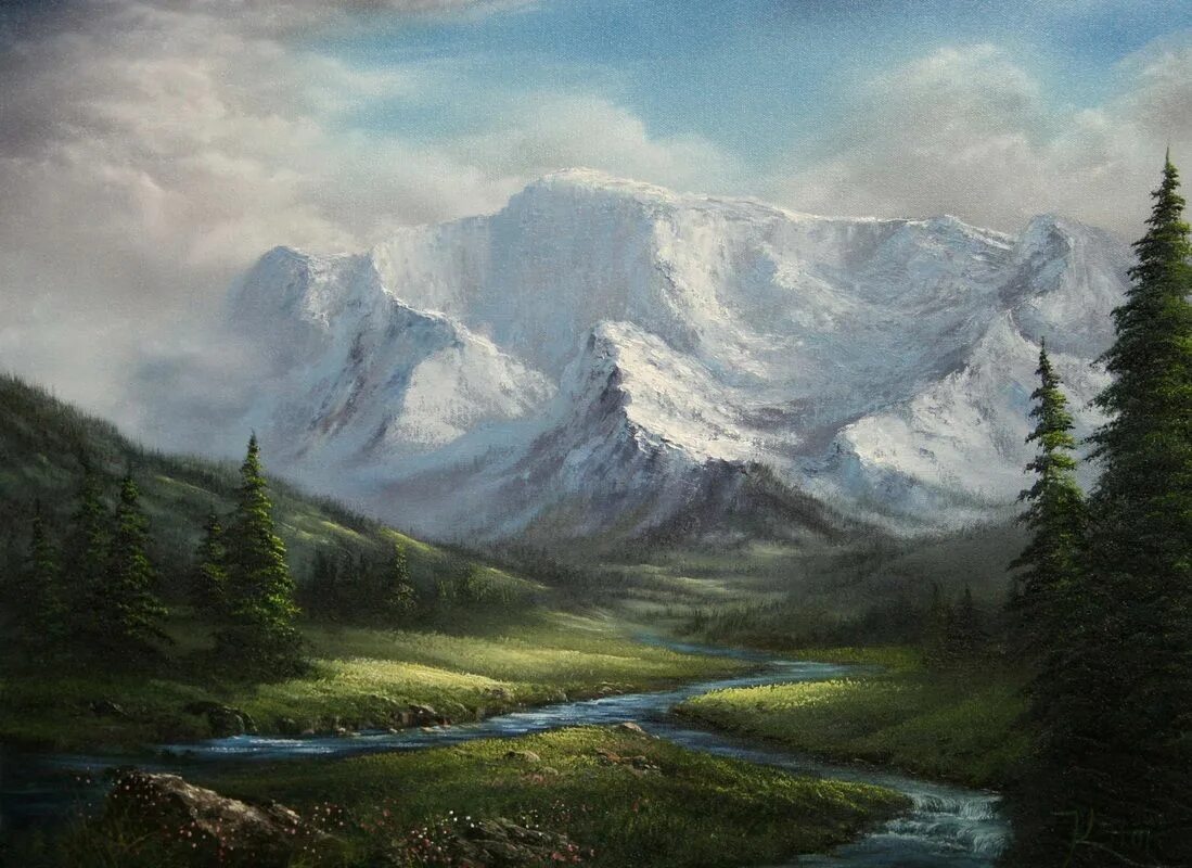 Painted landscape. Кевин Хилл художник. Пейзажи Кевина Хилла. Kevin Hill картины. Кевин Хилл горы.