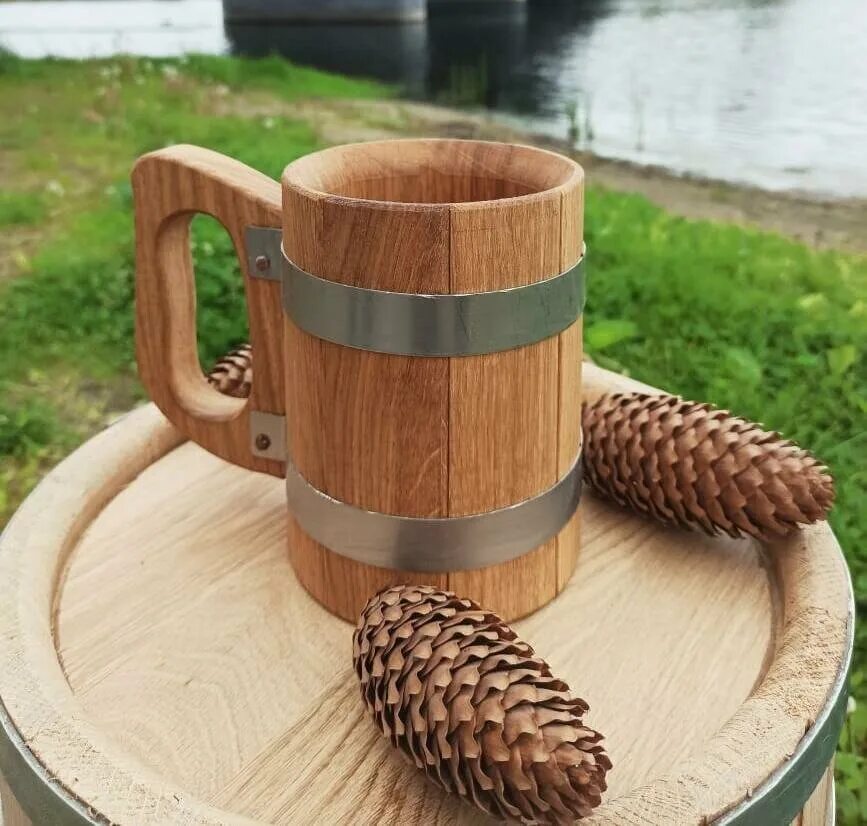 5. кружка дубовая 0,5л. кружка дубовая. дубовая кружка. деревянная кружка для пива.