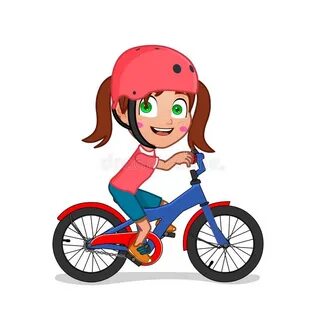 She is ride a bike